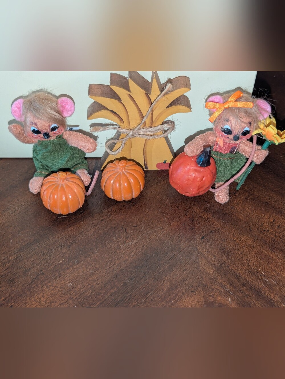 Annalee Doll Fall Harvest Mouse Duo Lot - 2020 Cute Mice Holiday Decor